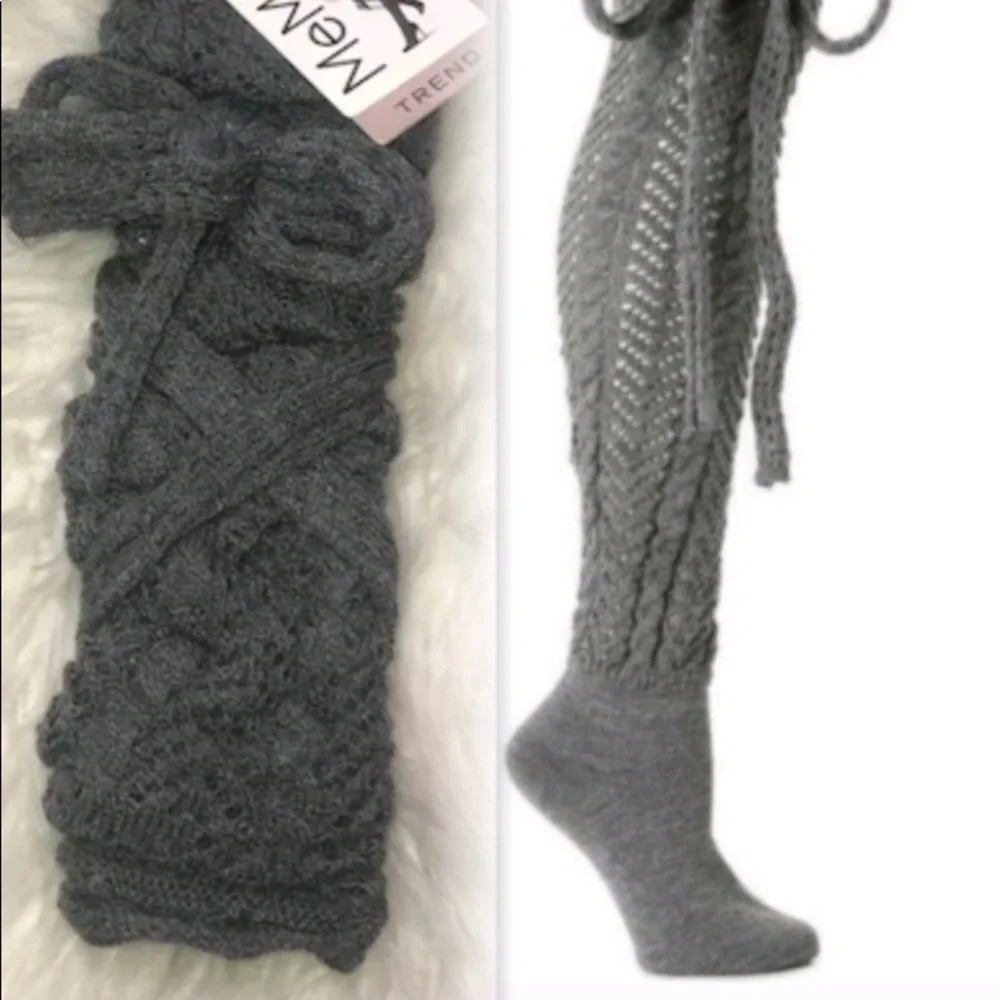 MeMoi over the knee socks NWT leg warmers gray